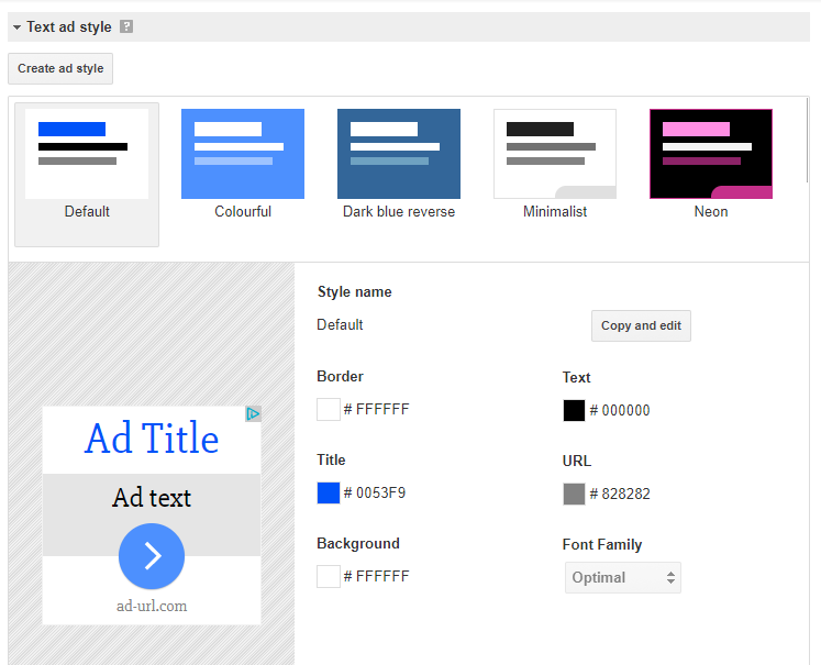 AdSense: Check the style of an ad unit to match your site theme