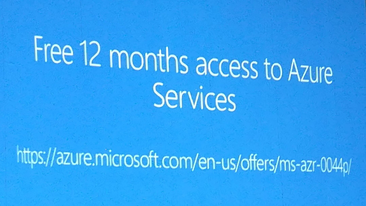 Free 12 months access to Azure Services