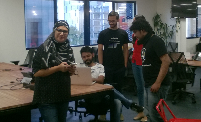 Last preparations just before the talk...